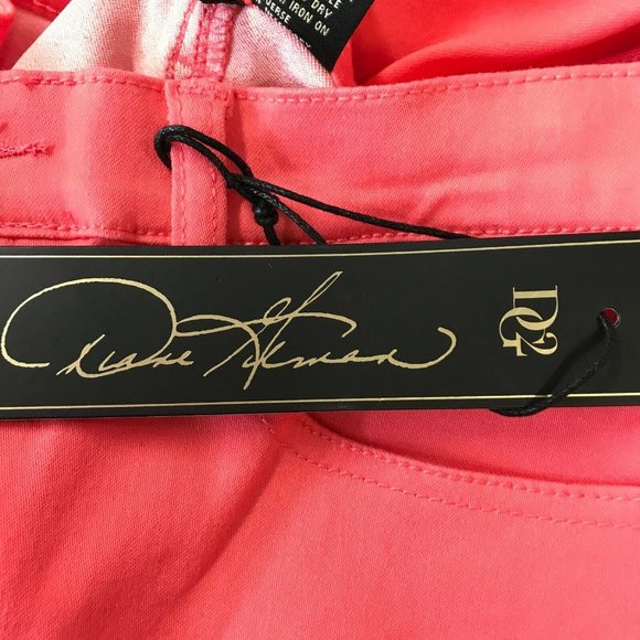 DG2 By Diane Gilman Womens High Rise Flat Front Pink Slim Leg Jeans Size 12 T - Picture 6 of 8